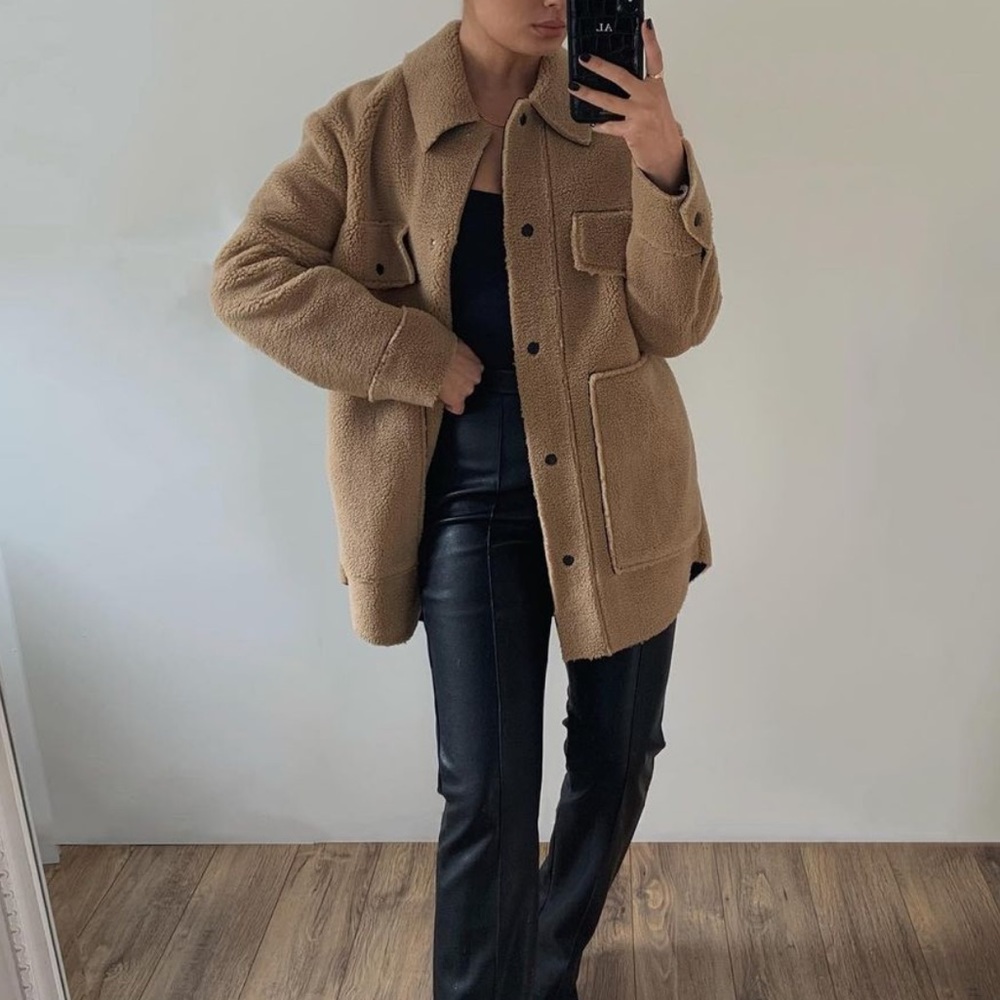 Double faced overshirt shacket fleece - Picture 7 of 16